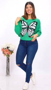 Chompa Mariposa - Verde Perico